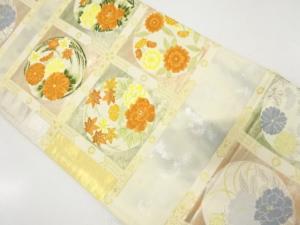 アンティーク　花丸文様袋帯（材料）
